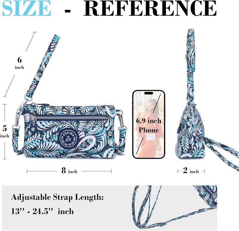 AOCINA Small Wristlet Wallet for Women RFID Blocking Crossbody Purse Gifts for Valentines Day Nylon Cell Phone Purses - Image 3